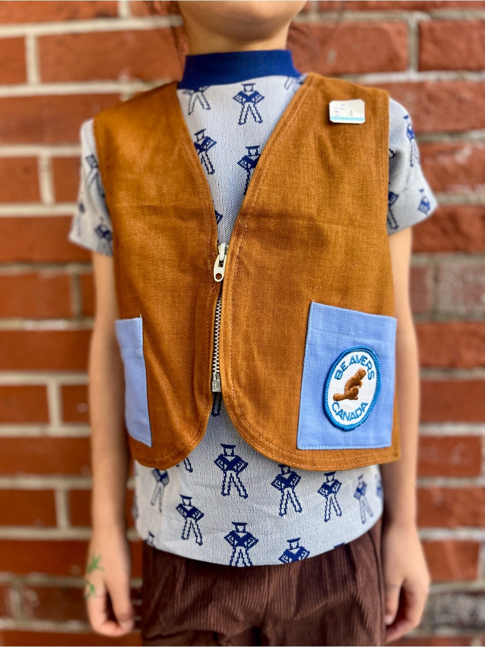 Vintage Boy Scouts Canada Beavers Troop Vest Metal Zipper 70's